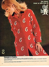 PUBLICITE ADVERTISING 044   1965   CHAT BOTTE   les belles laines