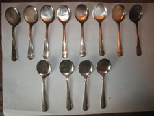 12 cuillères / pelles à glace en métal argenté avec poinçons