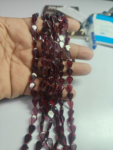 Perles brins grenat poire - perles,