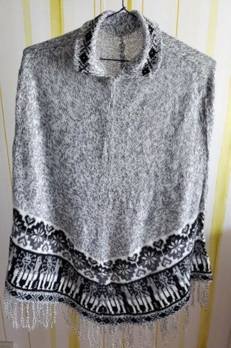 Poncho alpaga tricot - en, tricot: