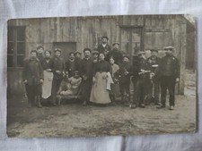 PHOTO ARGENTIQUE GROUPE D'OUVRIERS FÊTANT LA FIN DU CHANTIER, 1900, 15/10 Cm