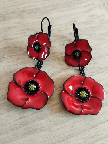 Boucles oreilles coquelicot - boucles, d'oreilles