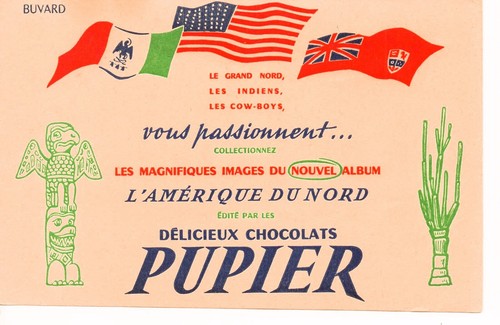 Buvard vintage chocolat pupier - chocolat,