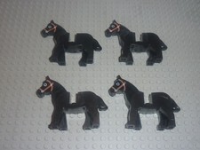 4 x Cheval LEGO CHATEAU Minifig HORSE 4493c01 / 6080 6769 6762 6761 6055 8777