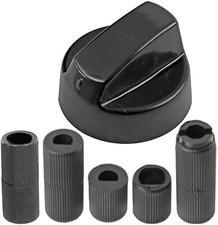 KIT BOUTON NOIR UNIVERSEL avec 5 adaptateurs plaque gaziniere four gaz