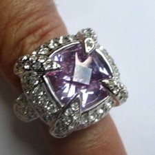 Bague rhodié plaqué argent