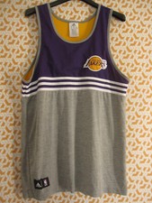 Maillot Basket Adidas Lakers violet gris NBA Los Angeles Vintage - M