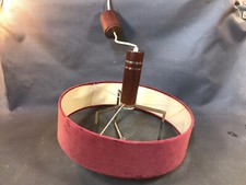 Ancien lustre suspension vintage design 20ème abat jour en velours rouge