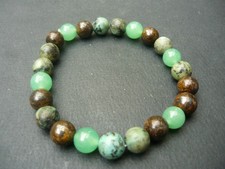 Bracelet Turquoise africaine Aventurine Bronzite en pierre Naturelle, Sur mesure