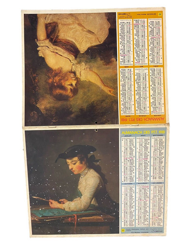 Old calendar poste 1981 - old,