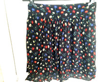 JUPE COURTE DOUBLEE NOIRE IMPRIMEE MONOPRIX TAILLE 34 NEUVE