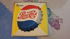 RARE ORIGINAL 50's French PEPSI COLA glacoide 21,9 21,5 CM ( 8" 6 X 8" 4)