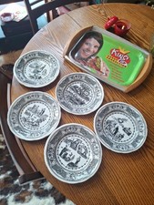 5 Assiettes À Dessert Parlante Décorative Fantaisie Rébus Gien Manquante La 4 