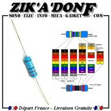 Résistance couche Métal 3W 1% valeur au choix 0,1 ohm à 10M ohms