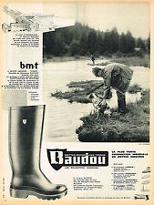 PUBLICITE ADVERTISING 035  1962  BAUDOU  les bottes pour la chasse  & peche