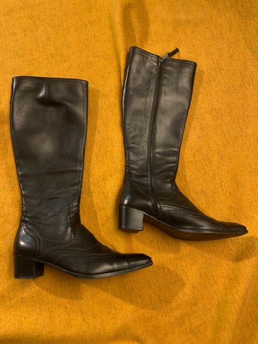 Tall leather boots - boots, western