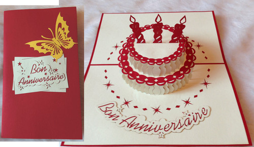 Carte anniversaire gateau - d'anniversaire, "gateau"