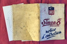SIMCA 8 / notice d'entretien /