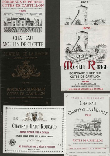 Etiquettes vin bordeaux - bordeaux, côtes