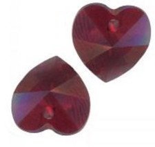 6 COEURS SWAROVSKI® ELEMENTS 6228 10.3 X 10 GARNET AB    X 6