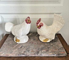 Ancien Paire Coq Poule Poulet