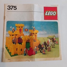NOTICE Lego 375, instructions de construction, château chevalier jaune 1978