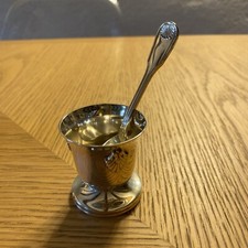 Coquetier Et Cuillère En Métal Argenté Orfèvrerie Saint Médard 