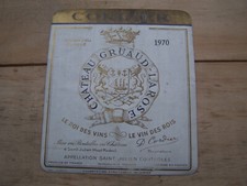 etiquette vin Chateau Gruaud Larose 1970  Saint Julien wine label bordeaux