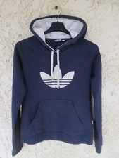 Sweat à capuche ADIDAS ORIGINALS vintage TREFOIL femme bleu marine 34