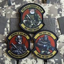 Lot 3 patchs tactiques humour militaire Velcro 8x9cm – Veteran Operator Airsoft