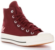 Converse A09164C Chuck 70 Hi Scribble Logo Bottes Femmes Bourgogne UK 4 - 8