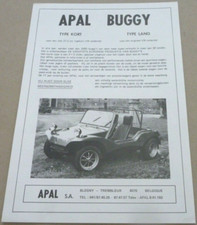 BUGGY APAL Brochure Dépliant Document Folder Prospekt Publicité Prospectus Dutch