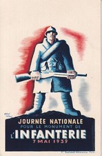 CARTE POSTALE JOURNEE DE L INFANTERIE OBLITERATION DU 7/05/1939