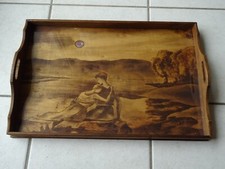 Ancien Plateau Art Déco décor gravé an 30/40 France