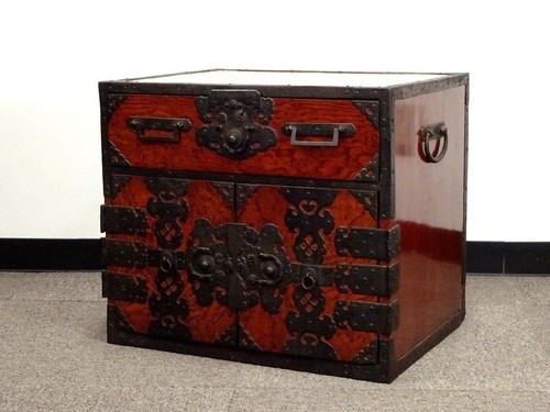 Coffre ancien japonais bois - coffre,