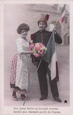 carte postale thème pompier