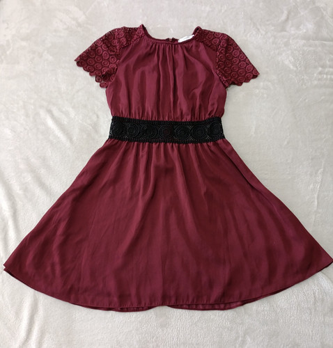 Robe mango rouge dentelle - rouge,