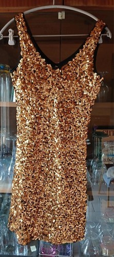 Robe sequins dorée - robe, taille