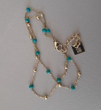 Bracelet double ZAG pour femme en acier  doré - 18 cm