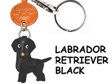 Porte-clés Labrador Retriever en cuir 3D noir fait main VANCA Made in Japan #...