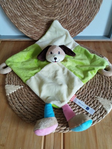doudou chien vert bleu