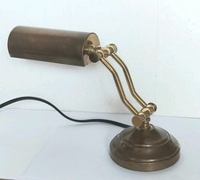 LAMPE DE BUREAU ANCIEN LISEUSE NOTAIRE BRONZE LAITON VINTAGE BANQUIER PIANO 
