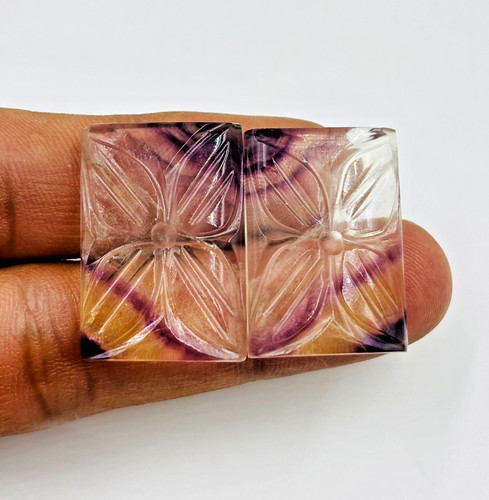 Paire sculptée fleurs - paire,
