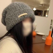 Casquette à poils de fil bonnet tricoté chaud design double couche coton méla