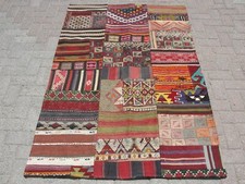 Tapis kilim de zone, tapis patchwork fait main, tapis pour salon, tapis kilim...