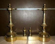 ANCIENNE DÉCORATION DE CHEMINÉE XIXé/DEVANT/BARRE/BRONZE/style LOUIS XVI/H.40 cm