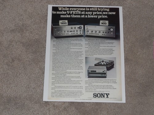 Sony vfet amplifier - vfet, 1975