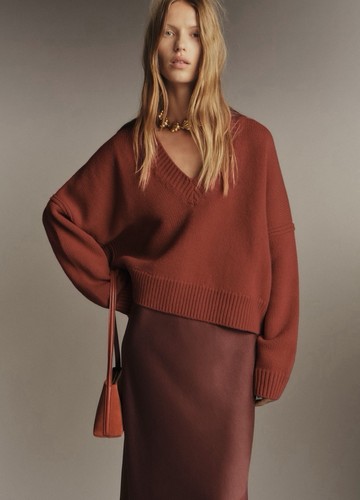 Sezane pull rouge tomette - m/l,