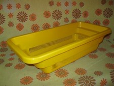 Vintage 70-80s Ancien ÉGOUTTOIR À LÉGUMES en PLASTIQUE ORANGE Évier Cuisine Déco