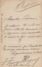 Henry BUGUET - Lettre